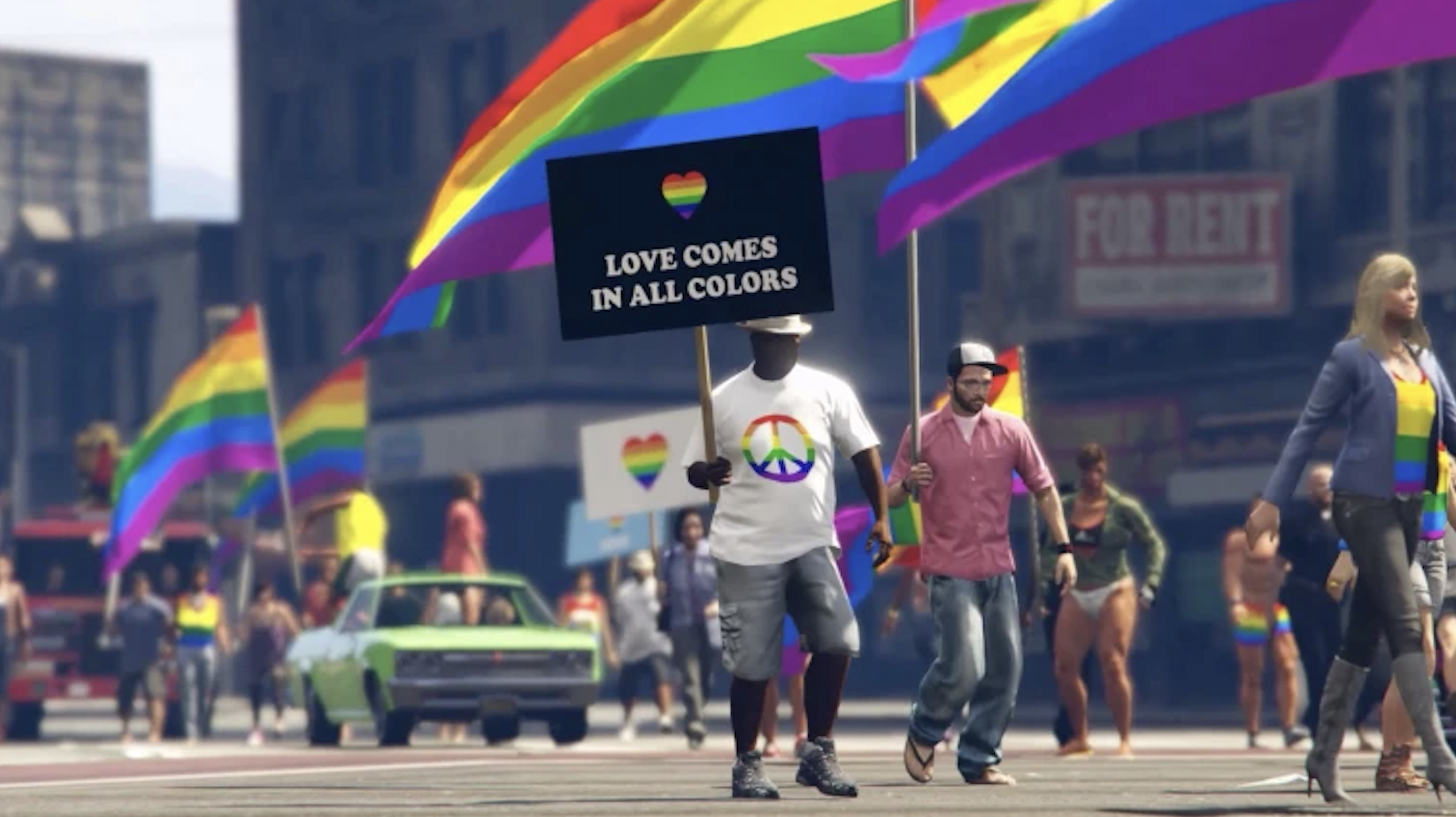 Pride parade in GTA 6 style